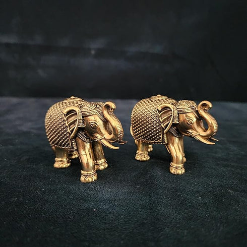 Brass Elephant Statue Set
